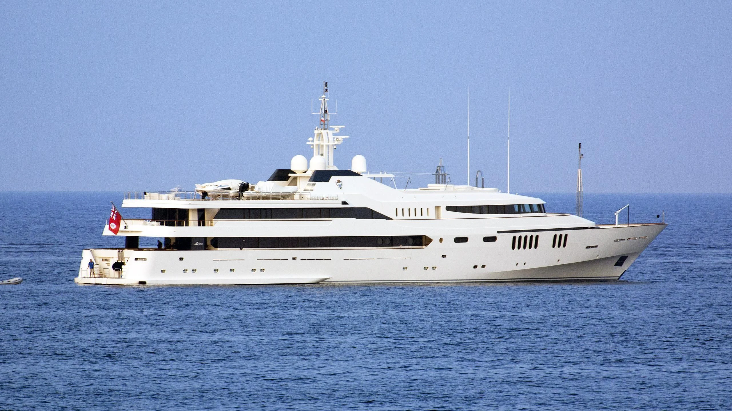a large white ship in the water aboard ALWAELI Yacht for Sale