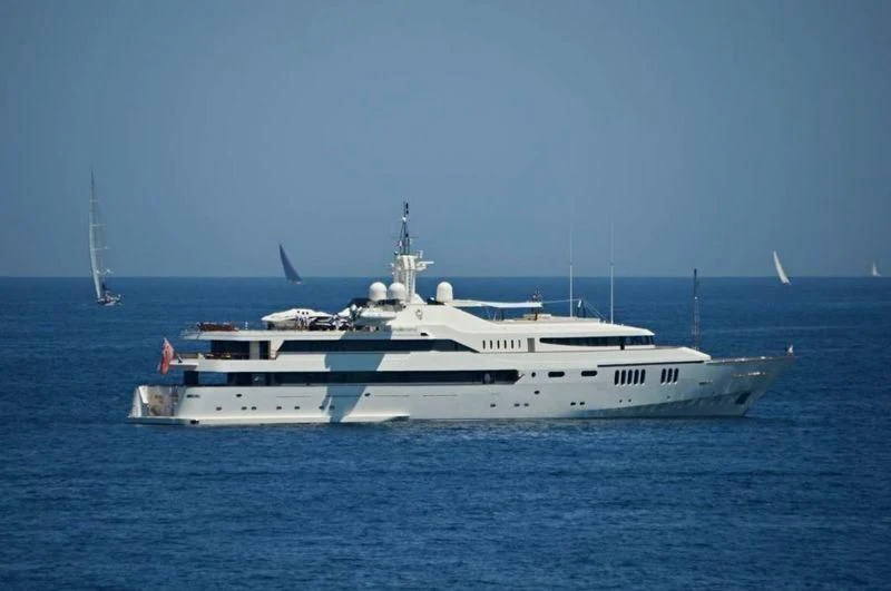 a white boat in the water aboard ALWAELI Yacht for Sale