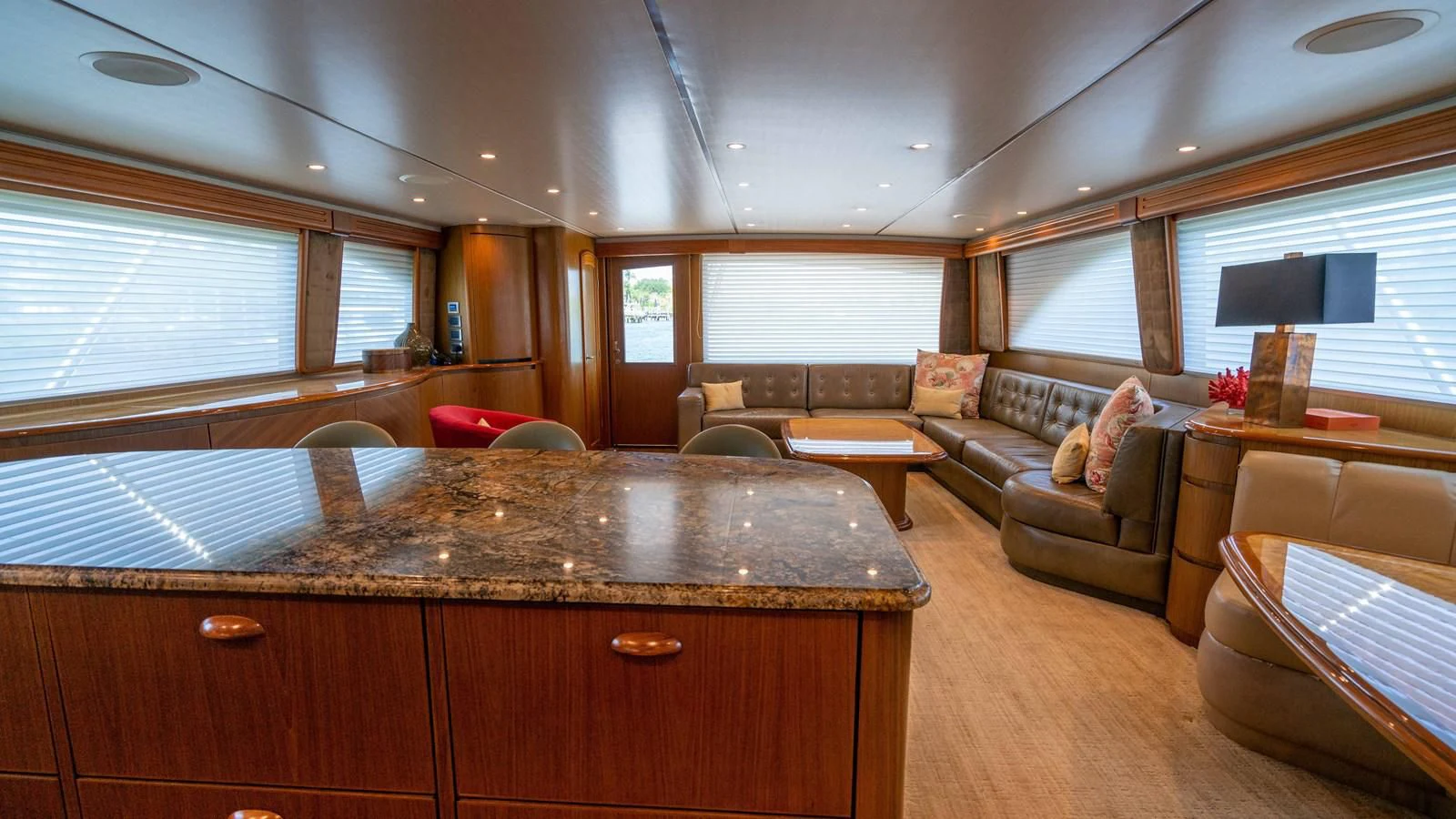 a large kitchen and living room aboard DONE DEAL Yacht for Sale