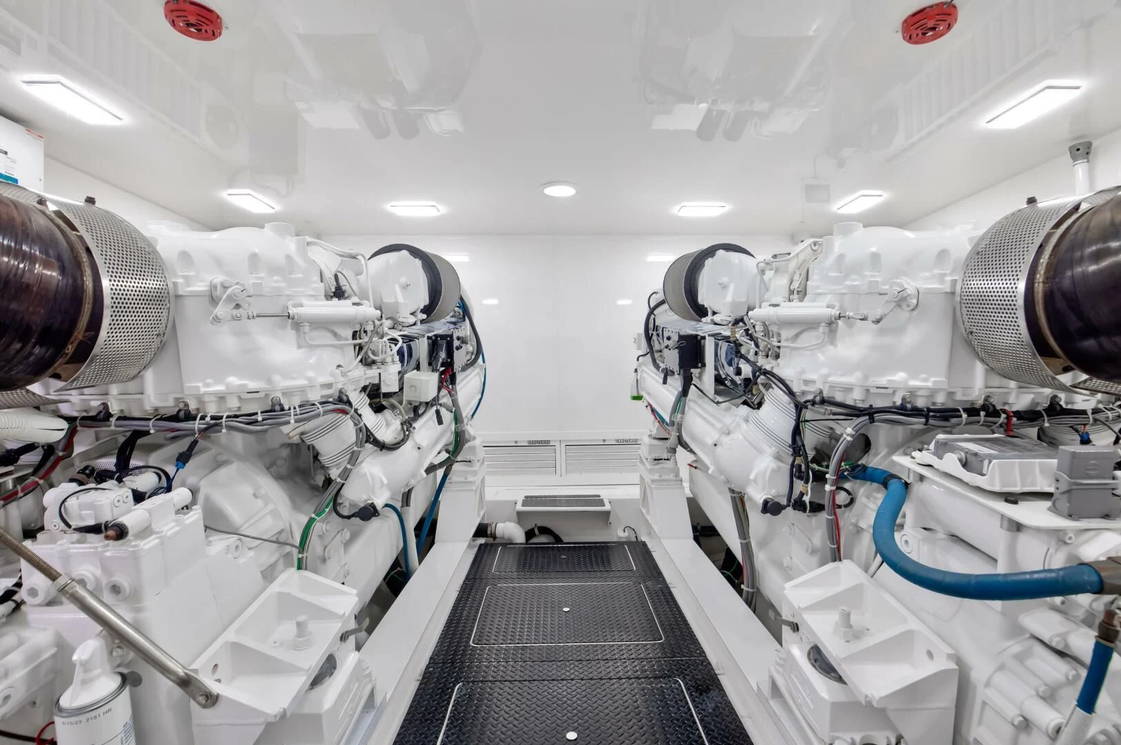 a large white machine with pipes aboard DONE DEAL Yacht for Sale