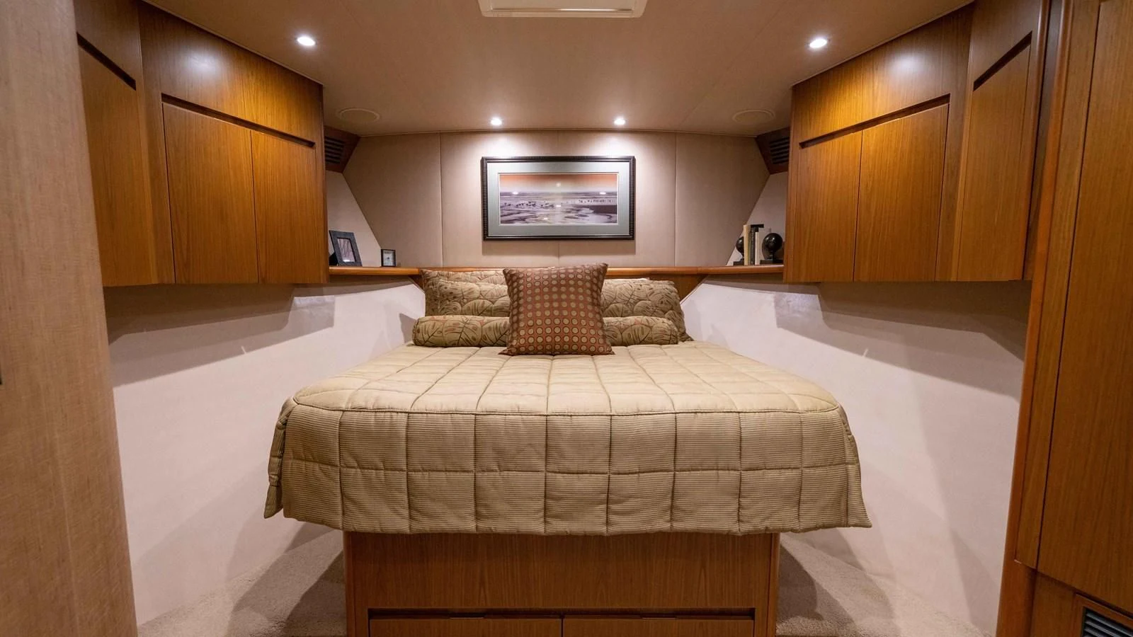 a bed in a room aboard DONE DEAL Yacht for Sale