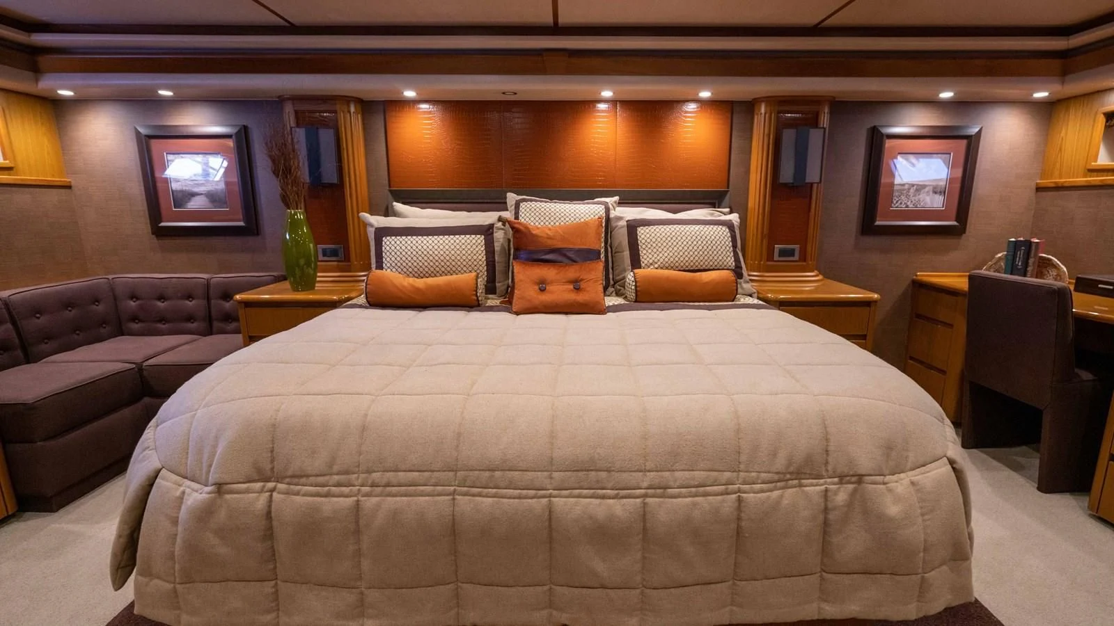 a bed in a room aboard DONE DEAL Yacht for Sale