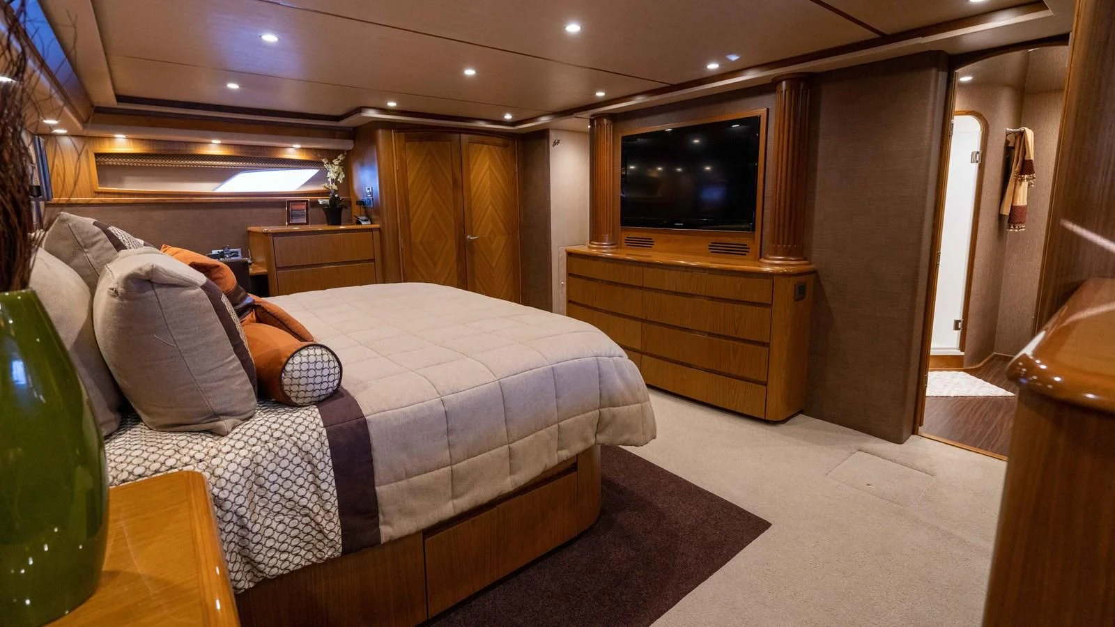 a bed in a room aboard DONE DEAL Yacht for Sale