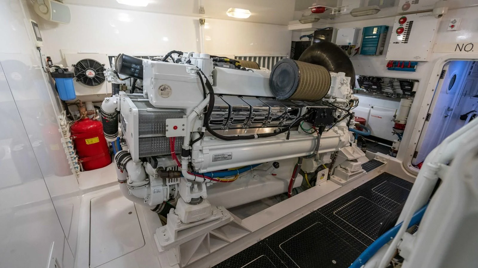 a white machine with a large metal cylinder aboard DONE DEAL Yacht for Sale