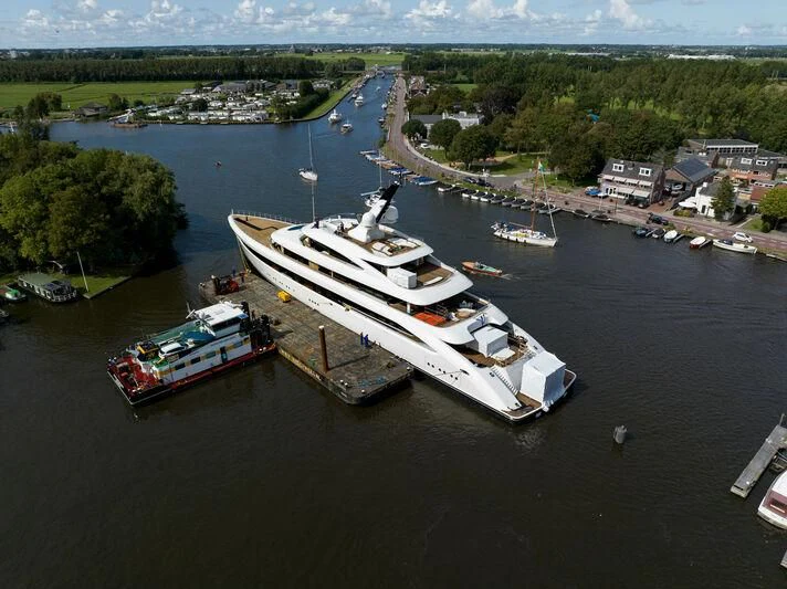 a boat is parked on the water aboard ALVIA Yacht for Sale