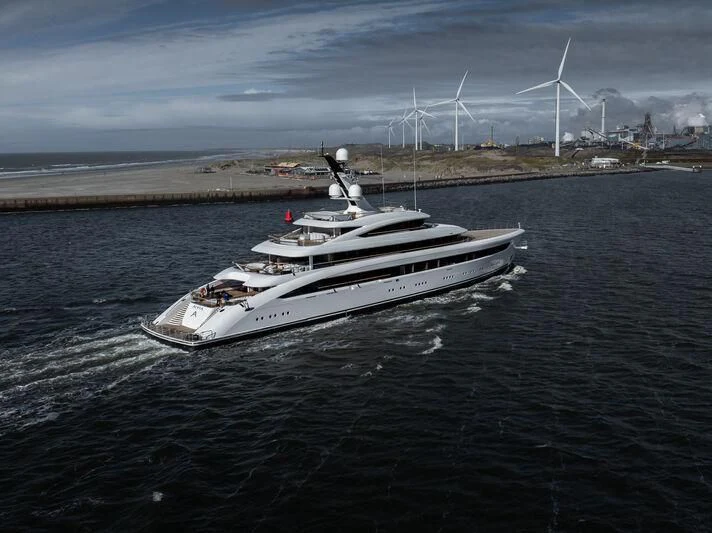a boat in the water aboard ALVIA Yacht for Sale