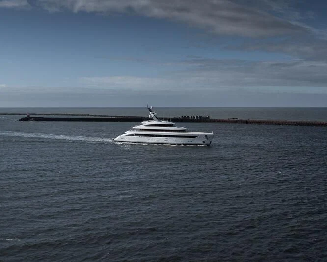 a boat on the water aboard ALVIA Yacht for Sale