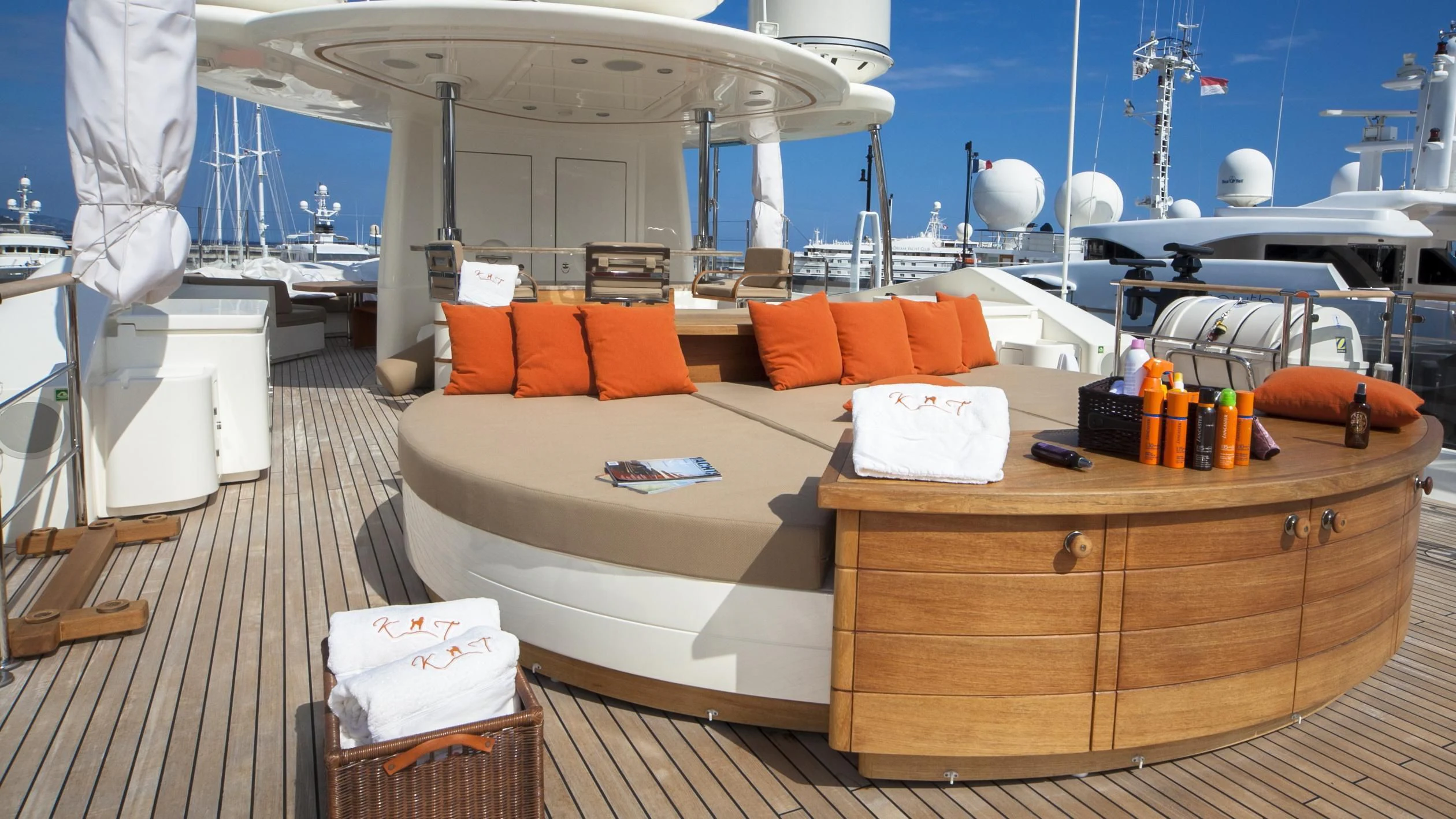 a boat on a deck aboard PHOTON Yacht for Sale