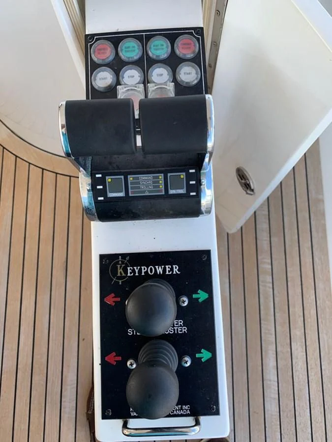 a black rectangular device with a rectangular display aboard LADY GIGI Yacht for Sale