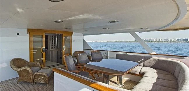 a boat on the water aboard X CHIOS Yacht for Sale