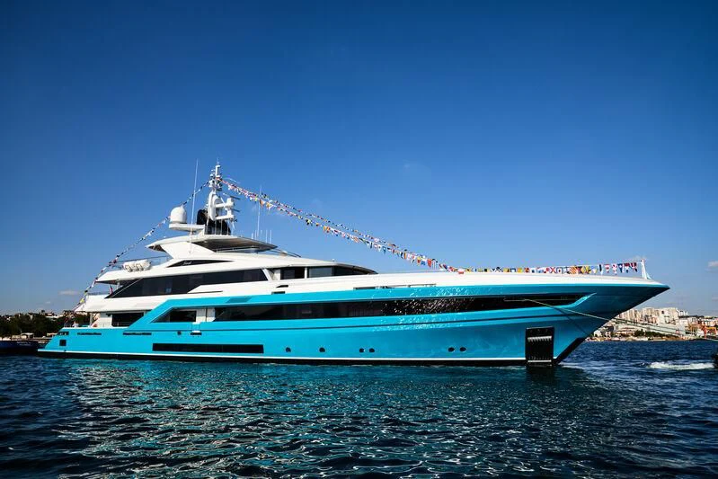 a large boat in the water aboard JEWELS Yacht for Sale