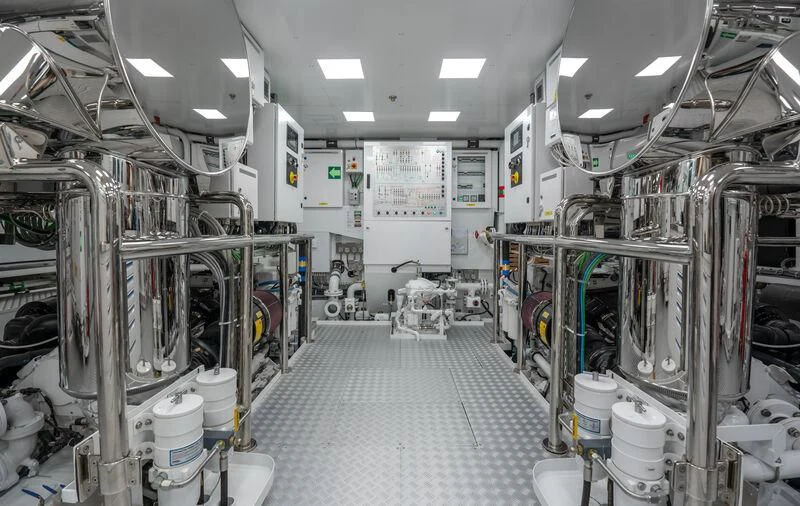 a room with machinery aboard JEWELS Yacht for Sale