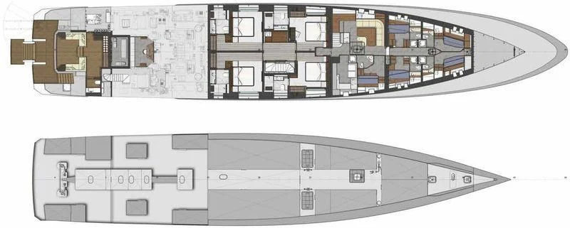 diagram, engineering drawing aboard JEWELS Yacht for Sale