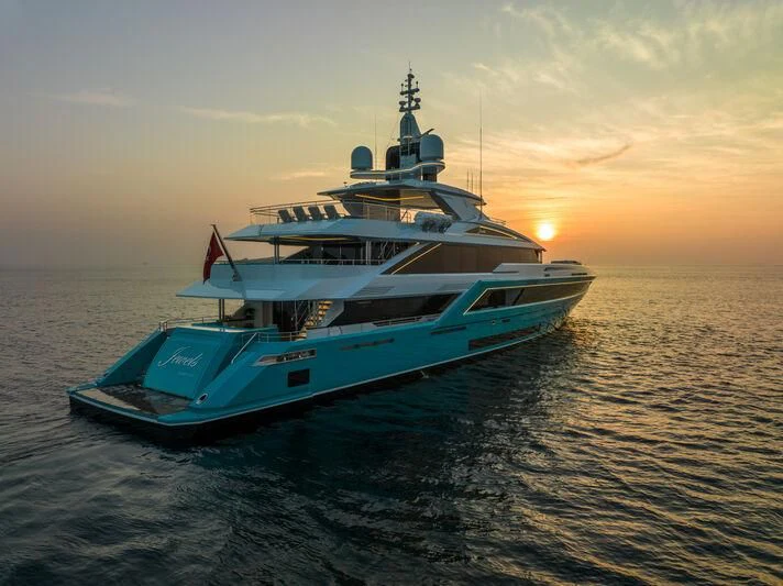 a boat in the water aboard JEWELS Yacht for Sale