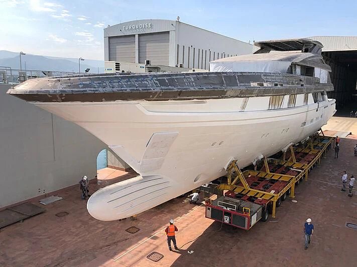 a large white ship aboard JEWELS Yacht for Sale