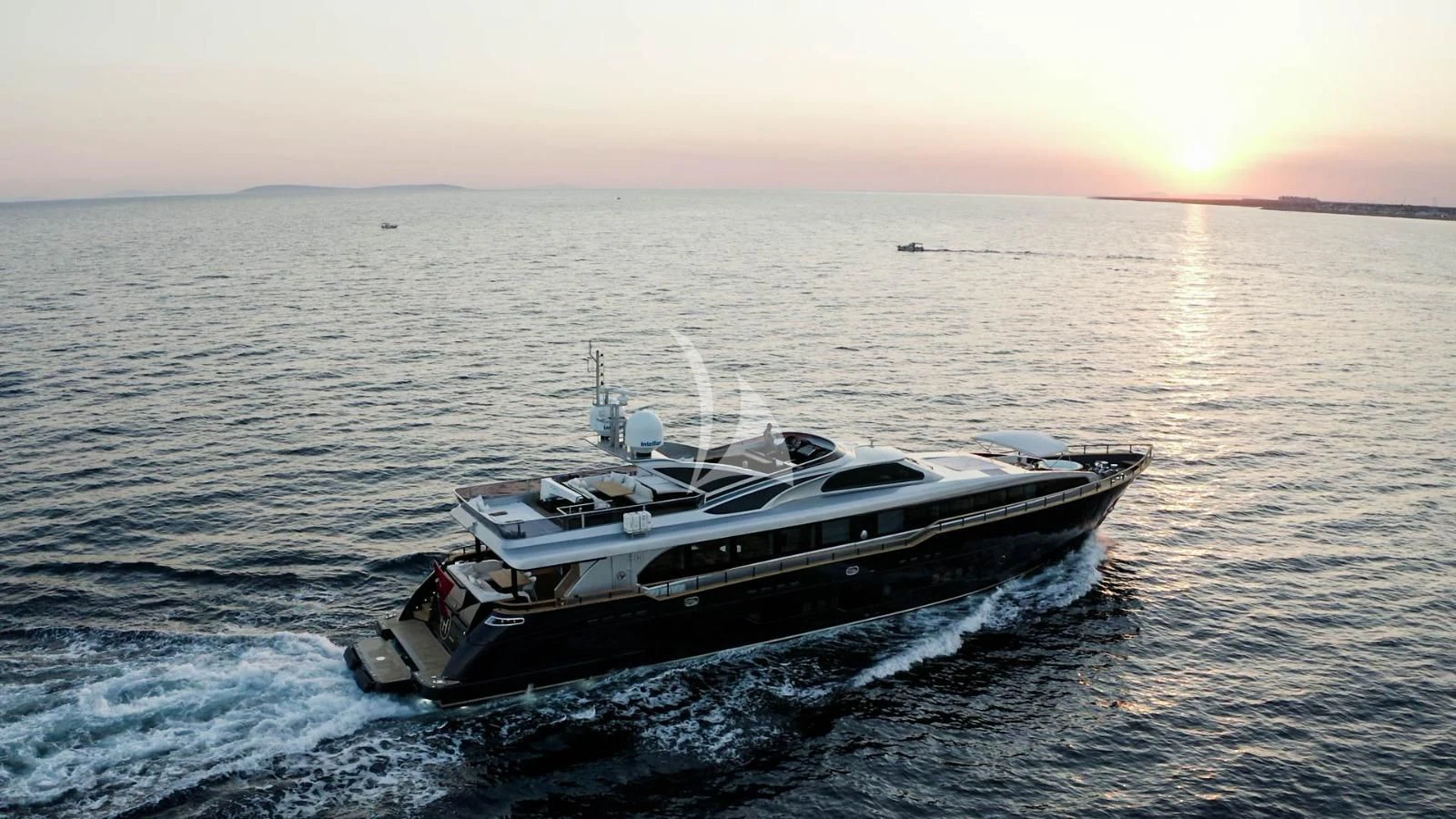 a boat in the water aboard HARUN Yacht for Charter