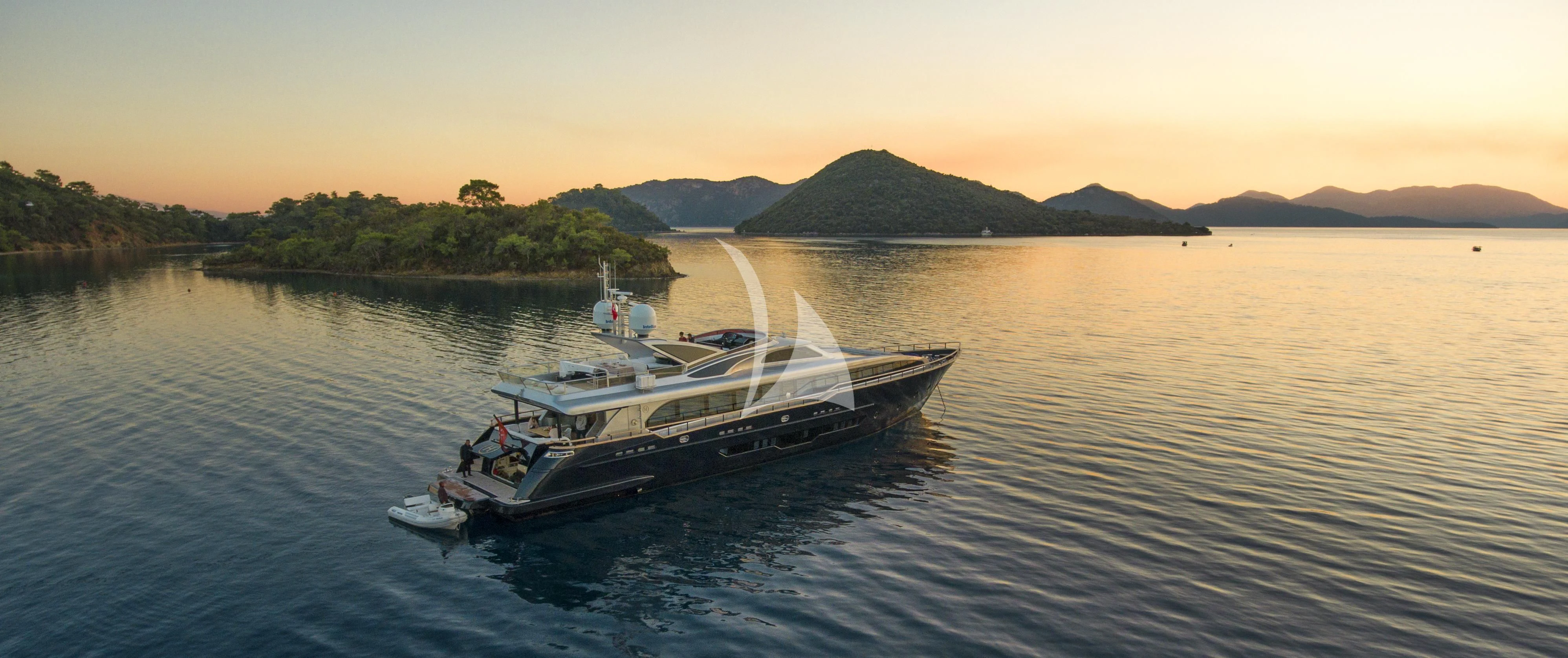 a boat in the water aboard HARUN Yacht for Charter