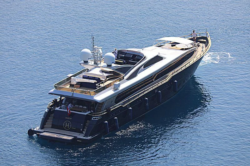 a boat in the water aboard HARUN Yacht for Charter