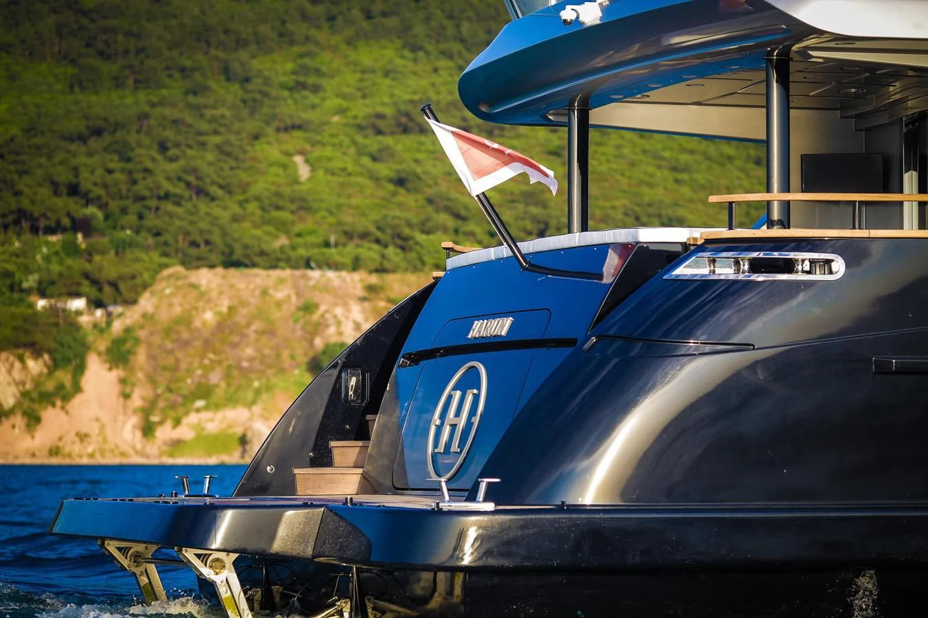 a boat on the water aboard HARUN Yacht for Charter