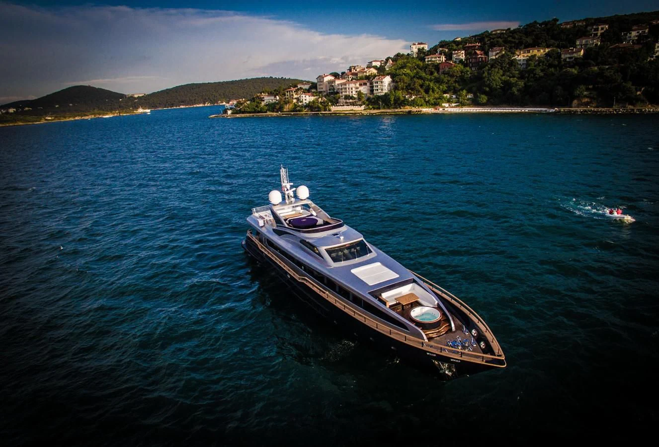 a boat in the water aboard HARUN Yacht for Charter