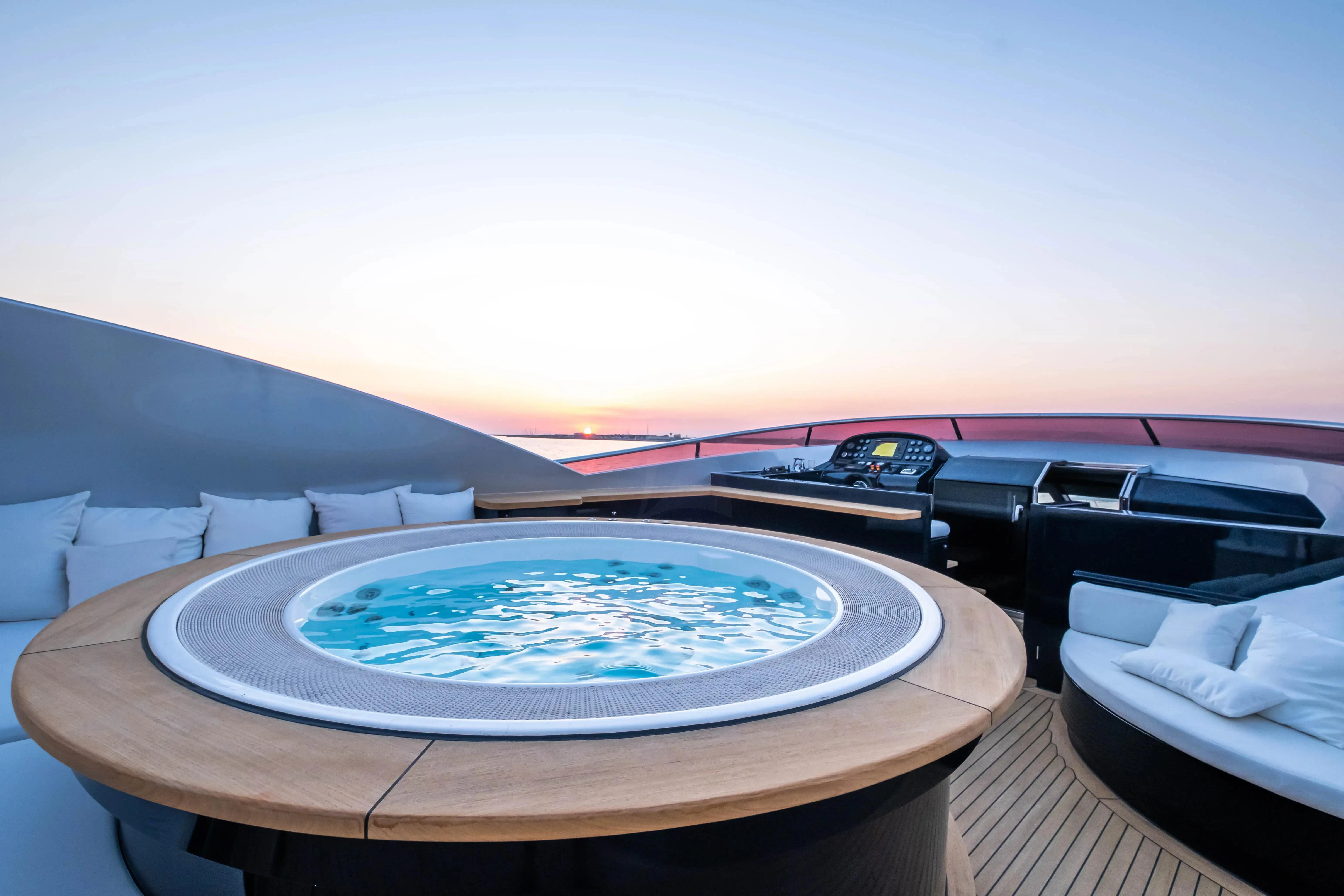 a plate on a table aboard HARUN Yacht for Charter