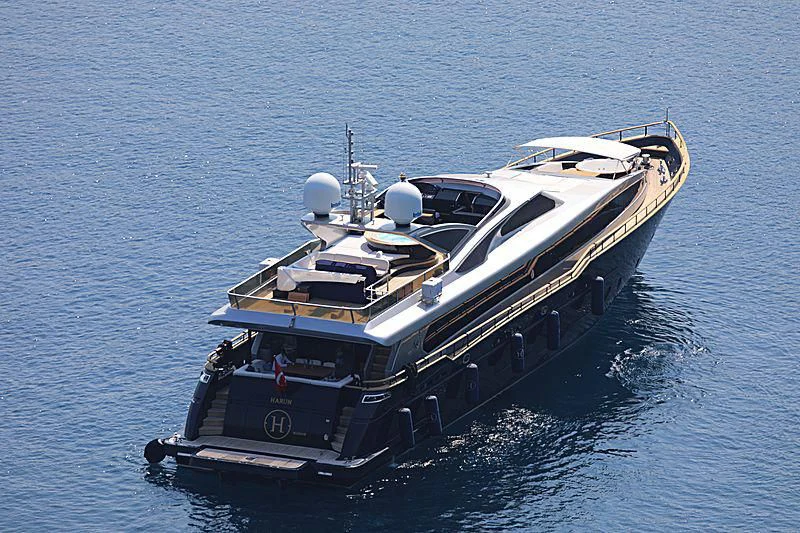 a boat in the water aboard HARUN Yacht for Charter