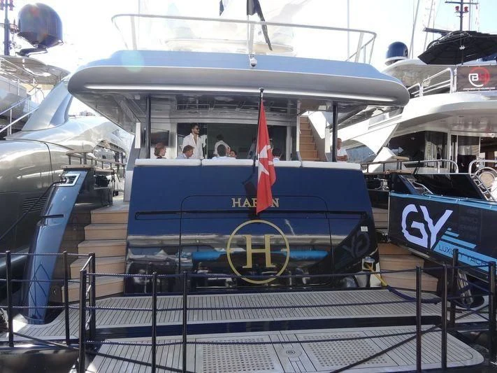 a group of airplanes in a hangar aboard HARUN Yacht for Charter