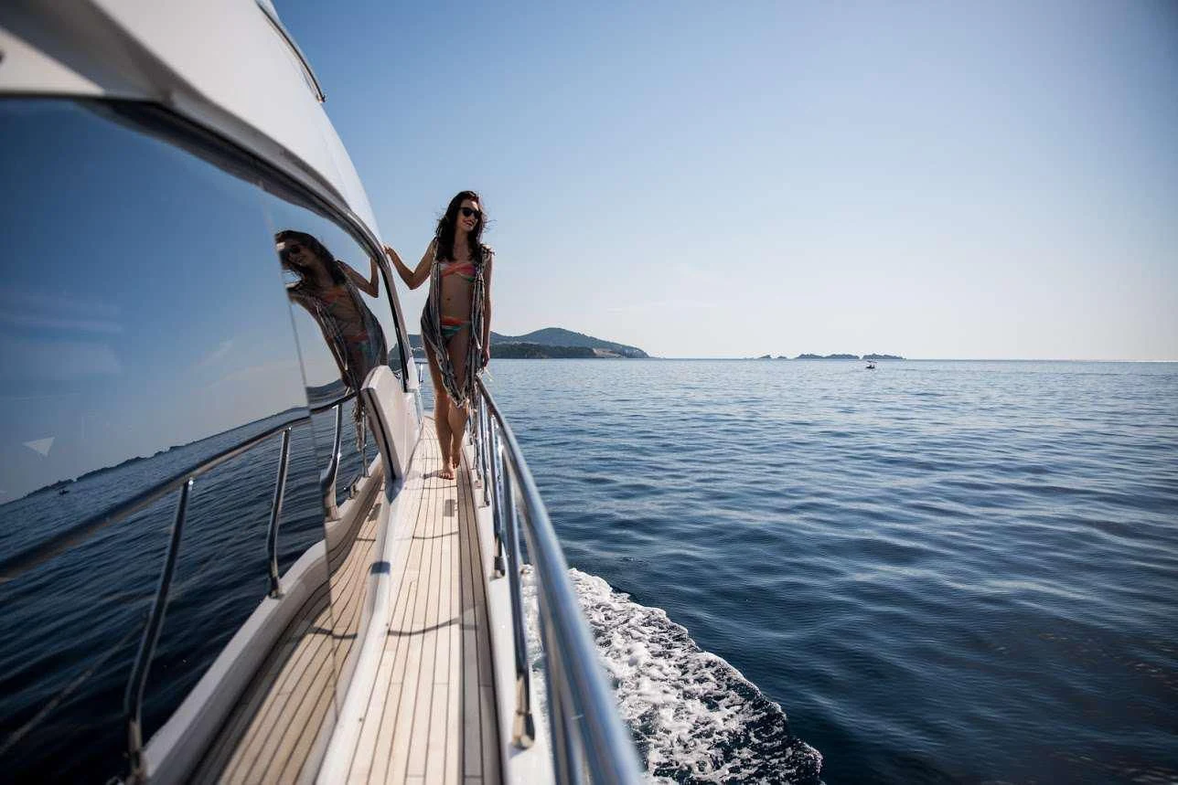 a person standing on a boat aboard TAMARA II Yacht for Sale