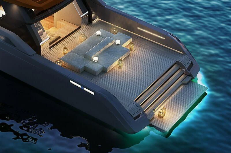 a submarine in the water aboard BESTIA Yacht for Sale