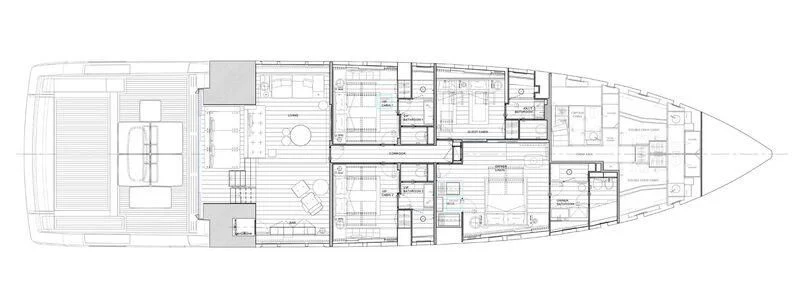 diagram, engineering drawing aboard BESTIA Yacht for Sale