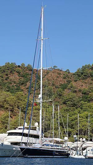 a boat in the water aboard GUIA Yacht for Sale