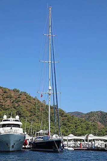 a boat is sailing in the water aboard GUIA Yacht for Sale