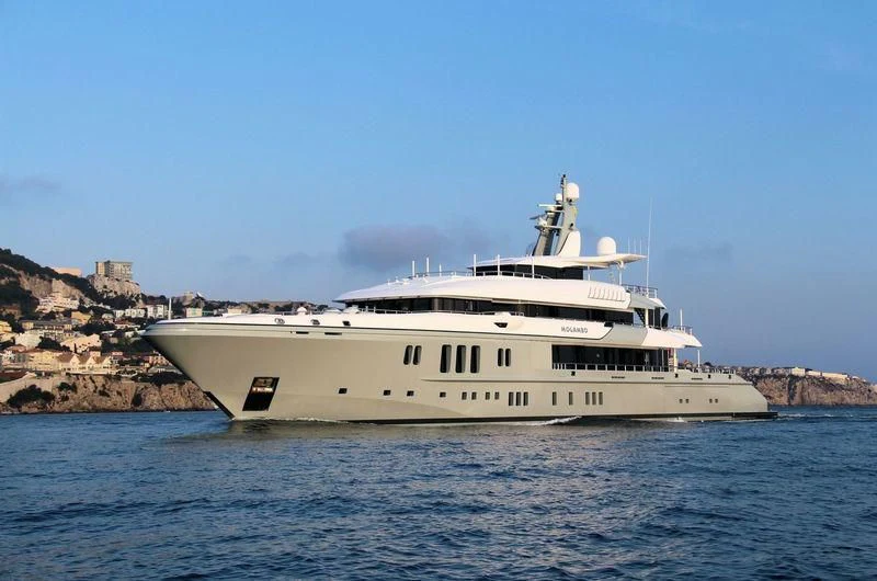 a white yacht in the water aboard MOGAMBO Yacht for Sale