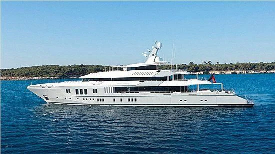 a white yacht in the water aboard MOGAMBO Yacht for Sale
