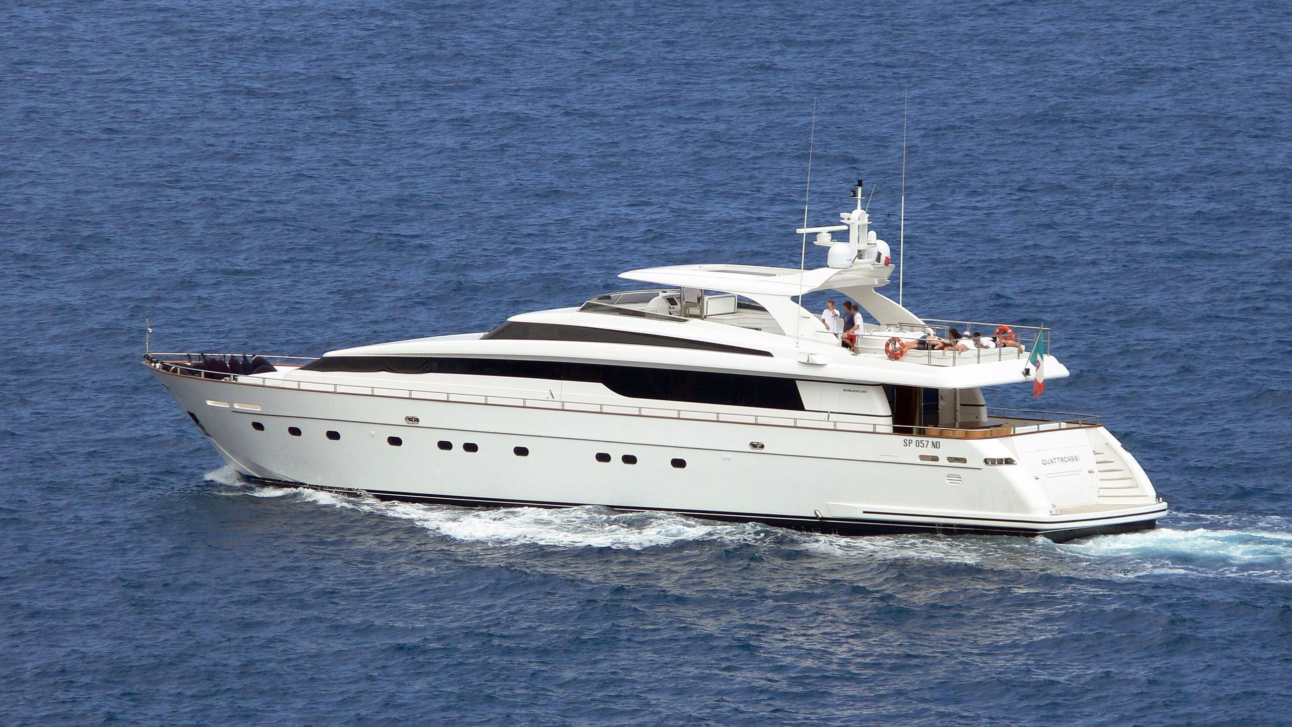 a white yacht in the water aboard DESTER Yacht for Sale