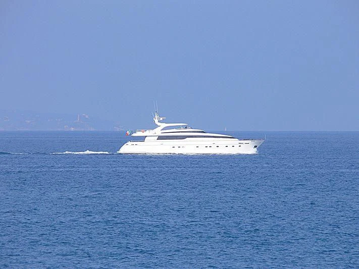 a white boat in the water aboard DESTER Yacht for Sale