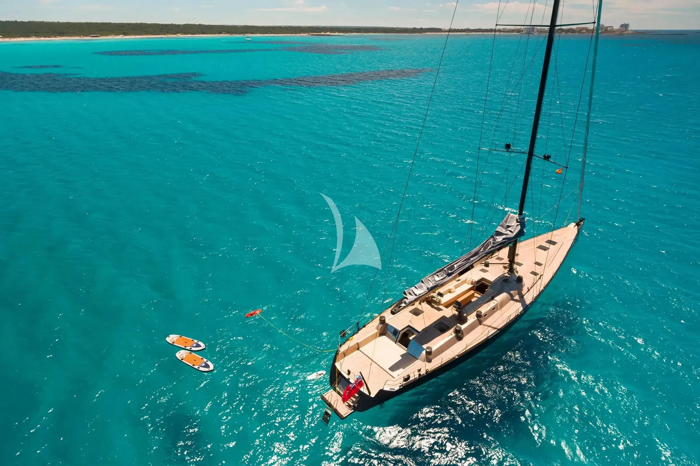 a boat in the water aboard WALLY LOVE Yacht for Charter