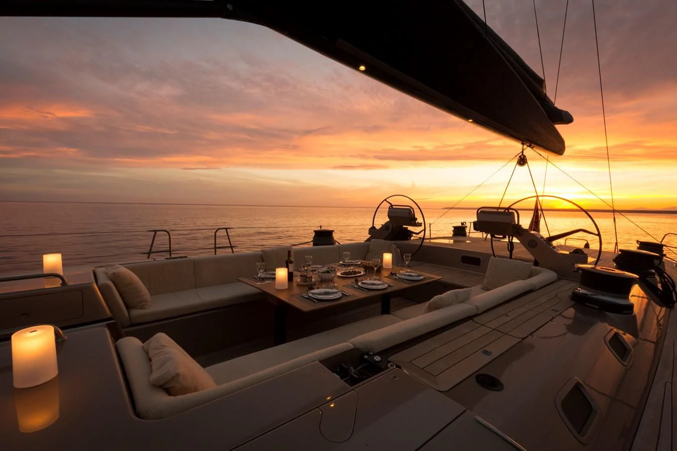 a view of the ocean from the cockpit of a plane aboard WALLY LOVE Yacht for Charter