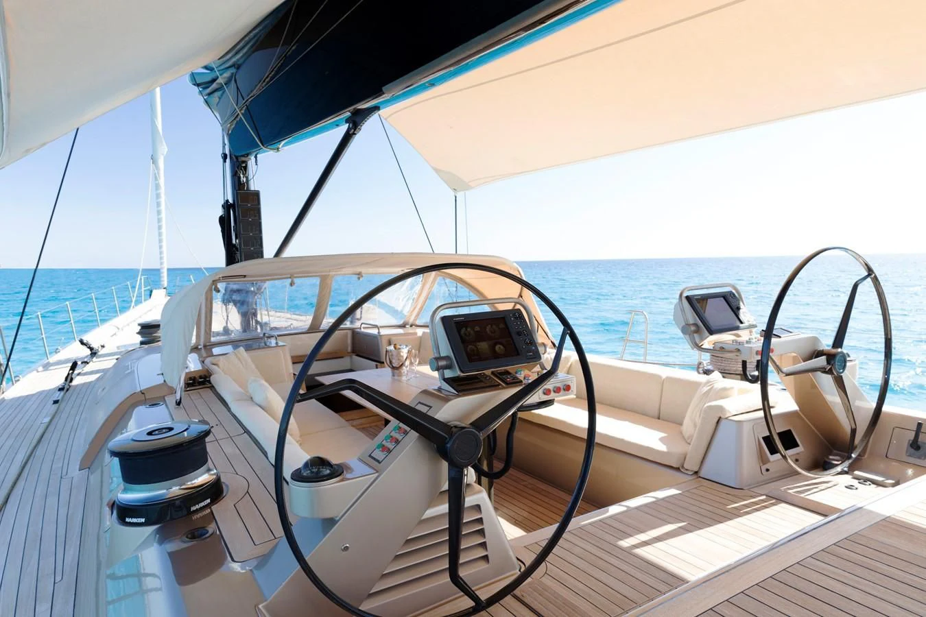 the inside of a boat aboard WALLY LOVE Yacht for Charter