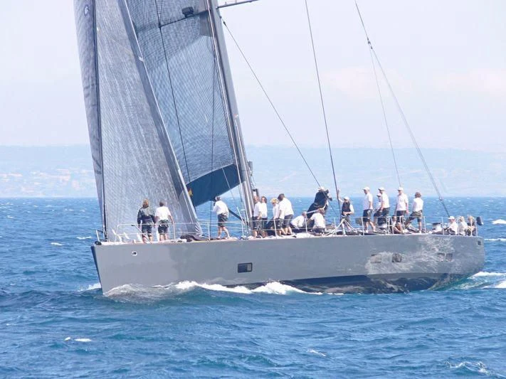 a group of people on a sailboat aboard WALLY LOVE Yacht for Charter
