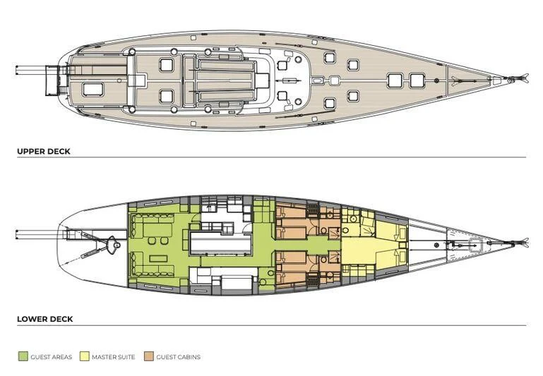 diagram aboard WALLY LOVE Yacht for Charter