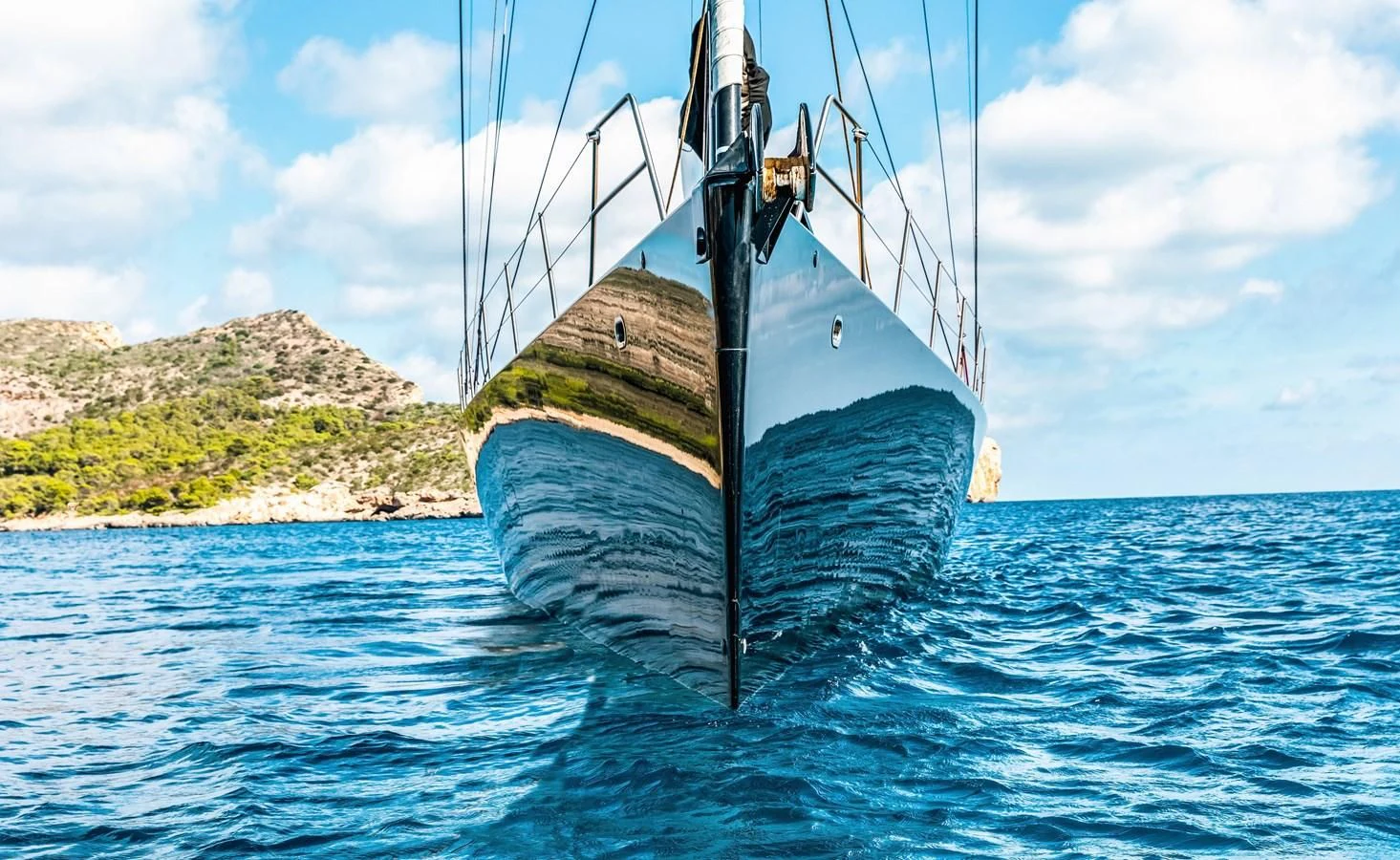 a sailboat in the water aboard WALLY LOVE Yacht for Charter
