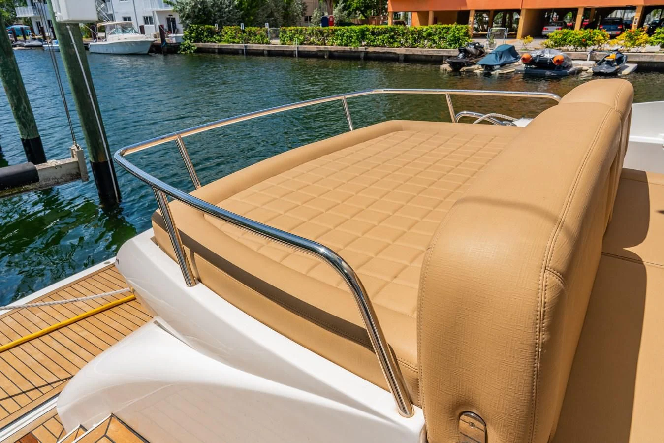 a boat on the water aboard SUNSEEKER 70' MANHATTAN Yacht for Sale