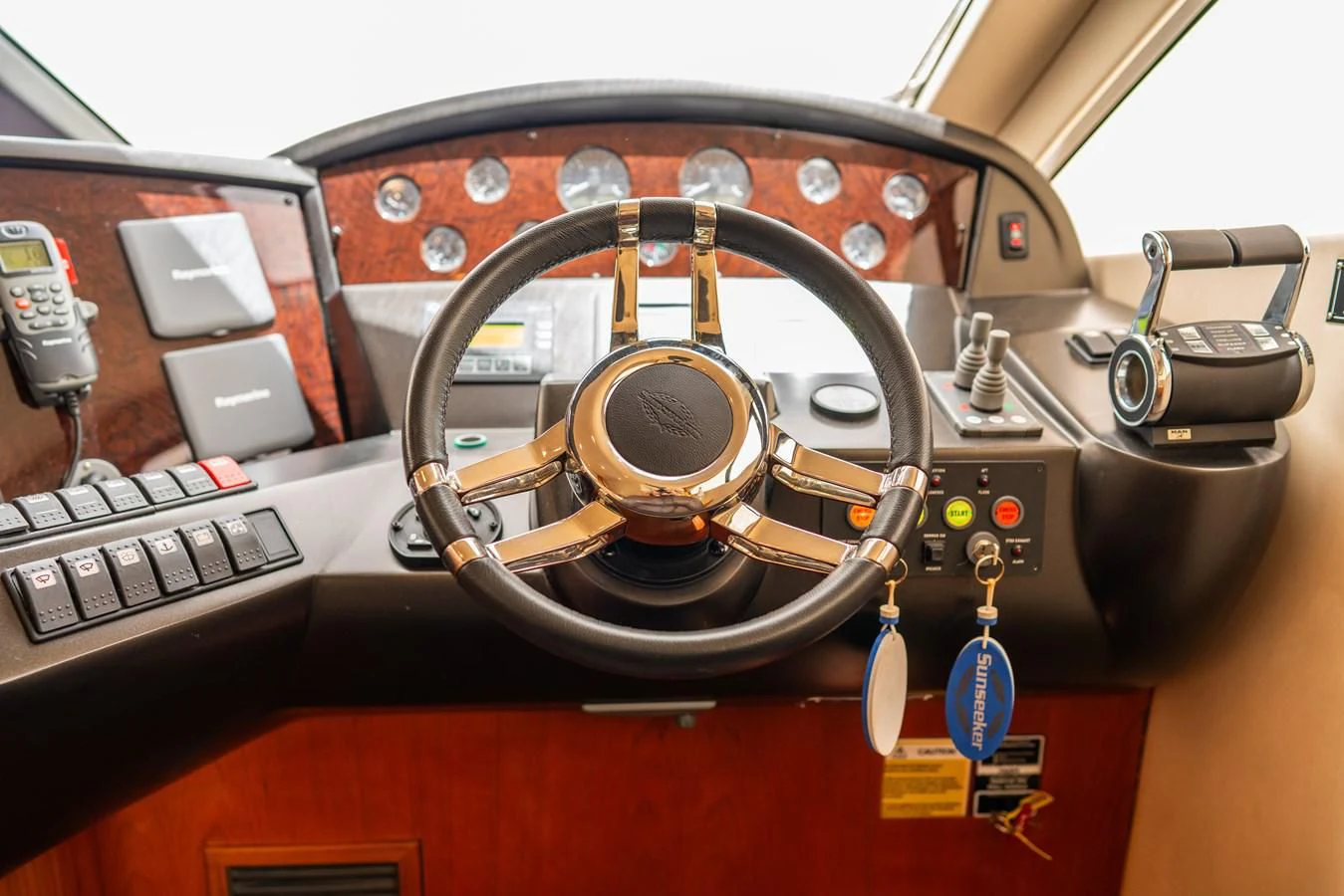 the inside of a car aboard SUNSEEKER 70' MANHATTAN Yacht for Sale