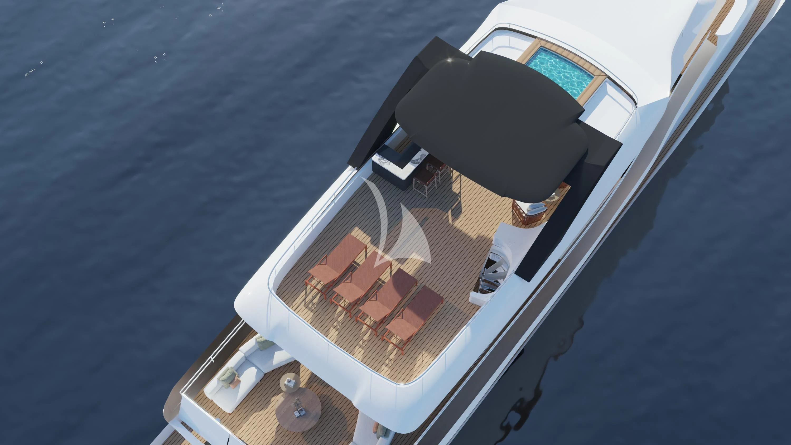 a ship on the water aboard AERO Yacht for Charter