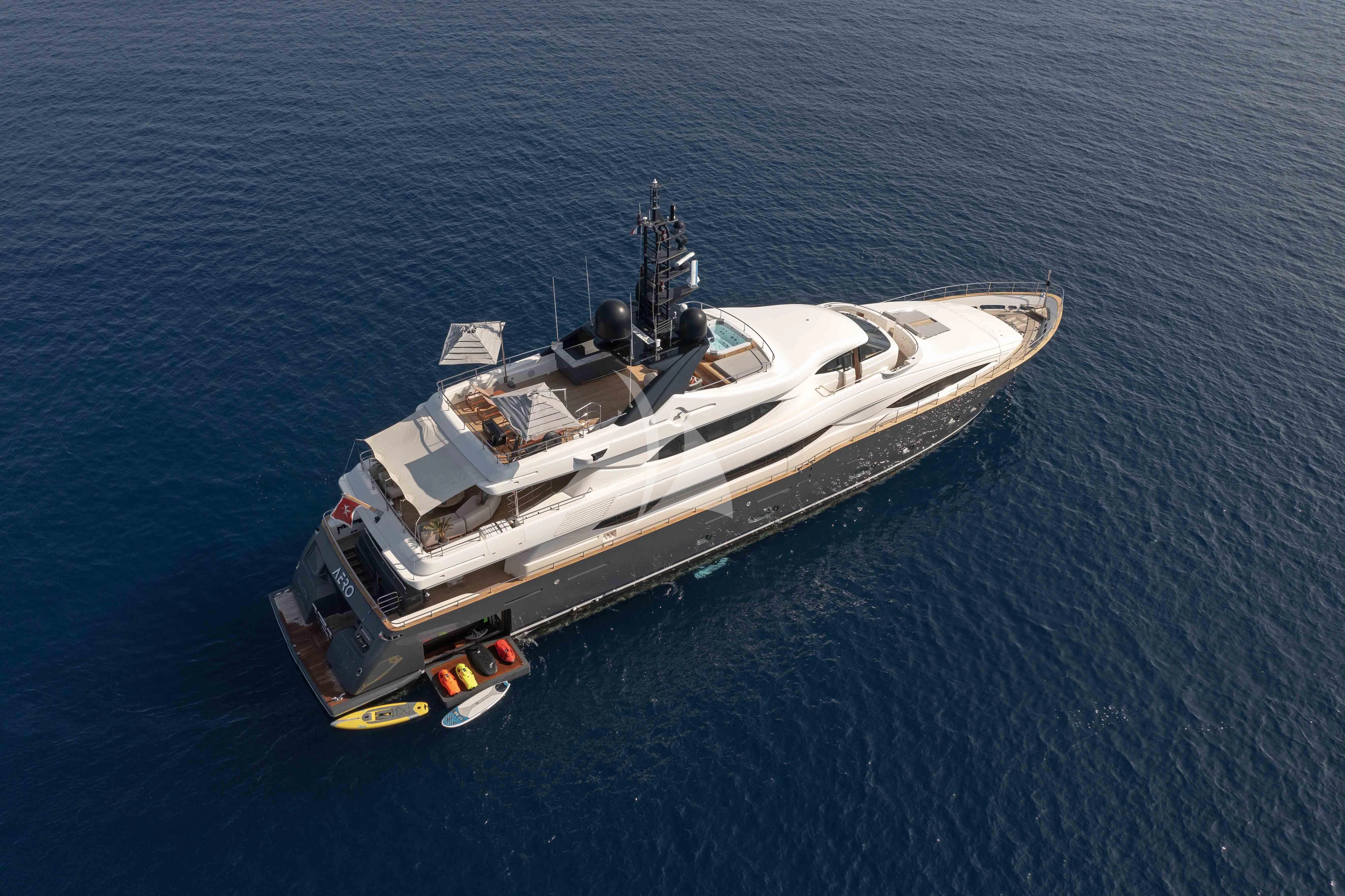 a boat in the water aboard AERO Yacht for Charter
