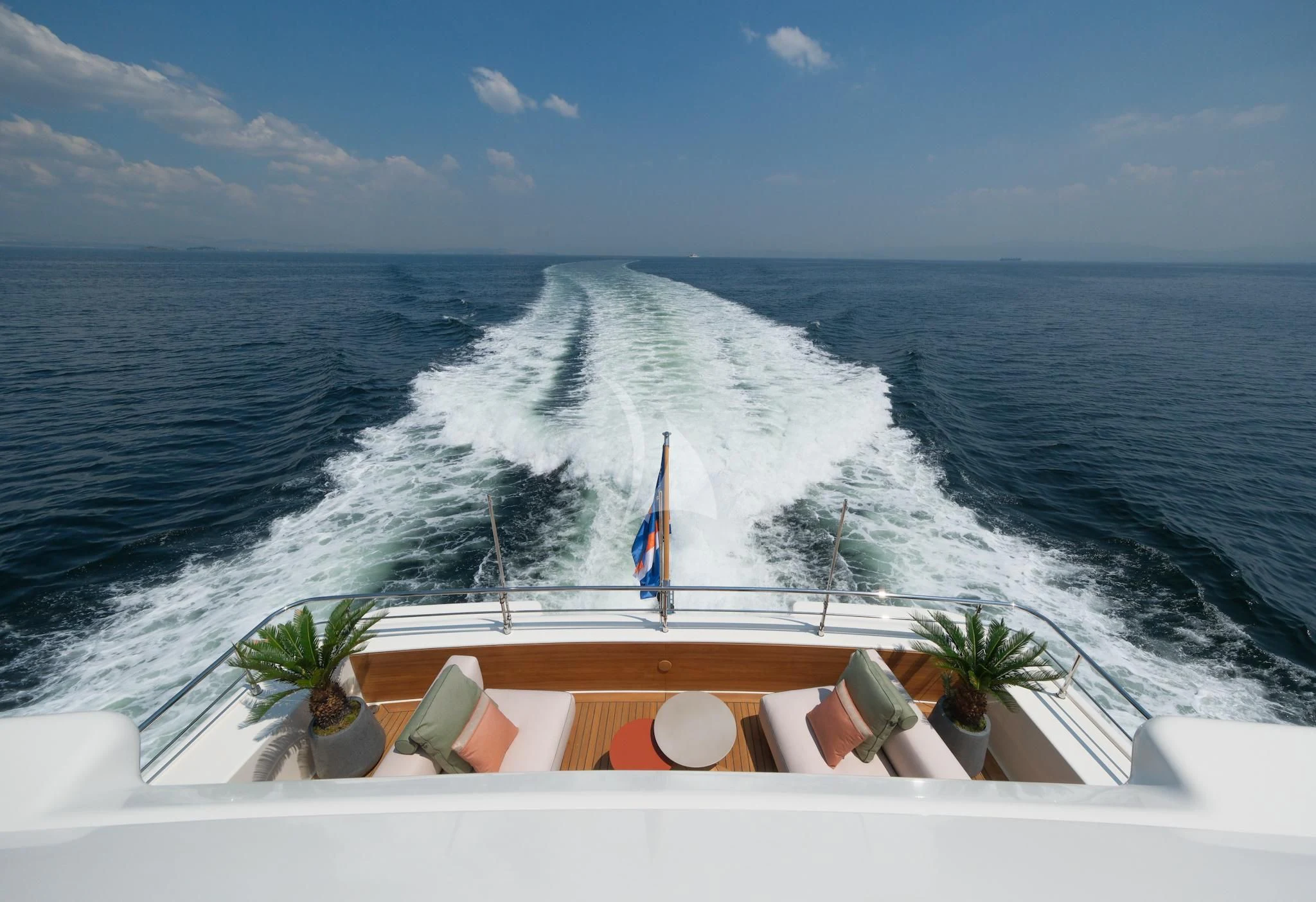 a boat on the water aboard AERO Yacht for Charter