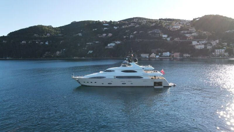 a boat on the water aboard AERO Yacht for Charter
