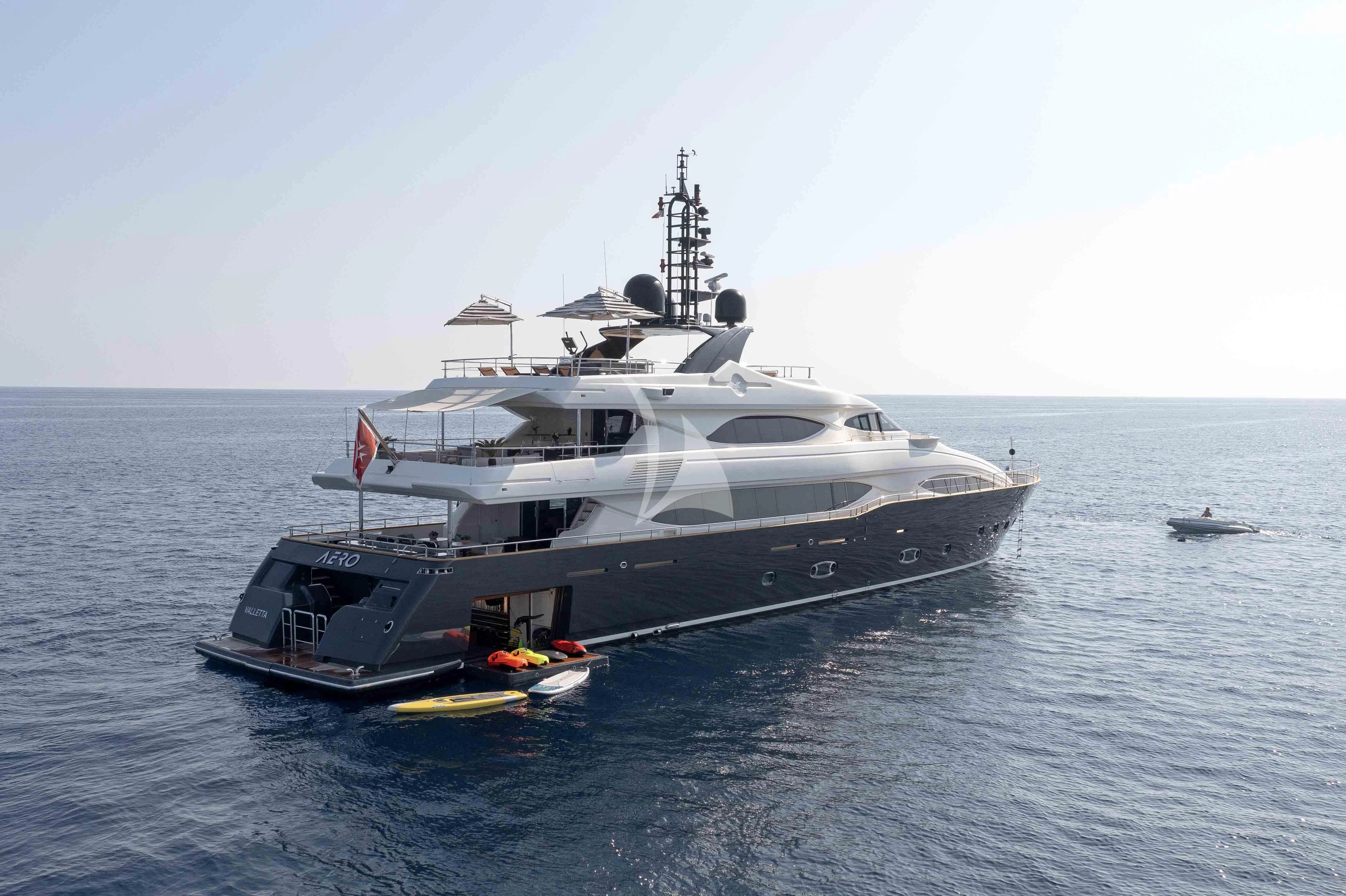 a boat in the water aboard AERO Yacht for Charter