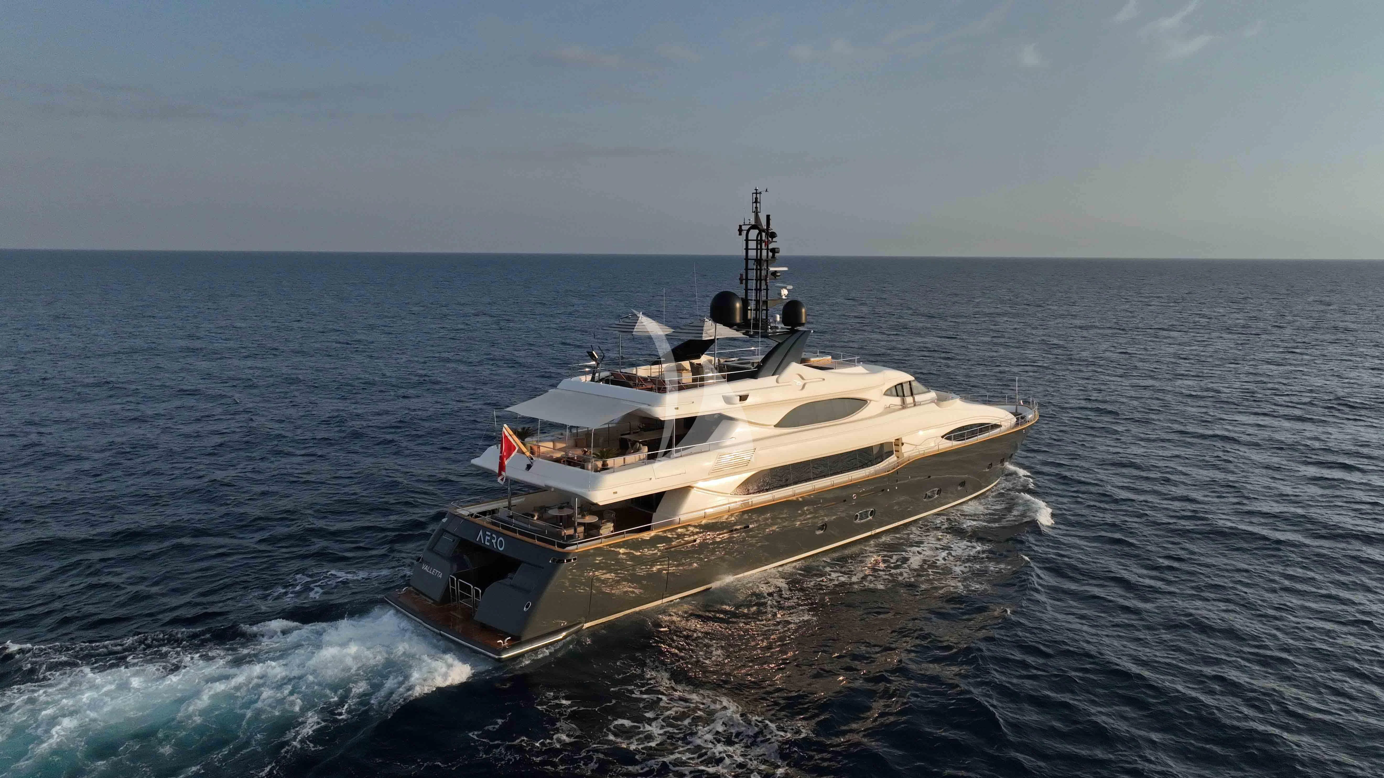 a boat on the water aboard AERO Yacht for Charter